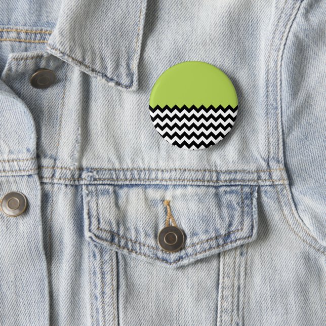 Schwarz-Weiß-Zigzag-Muster, Zickzack, grün Button (Beispiel)