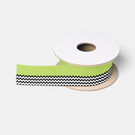 Schwarz-Weiß-Zigzag-Muster, Zickzack, grün Satinband