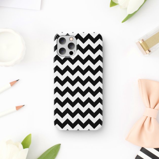 Schwarz-Weiß-Zigzag-Muster, Zickzack Muster Case-Mate iPhone Hülle (Von Creator hochgeladen)