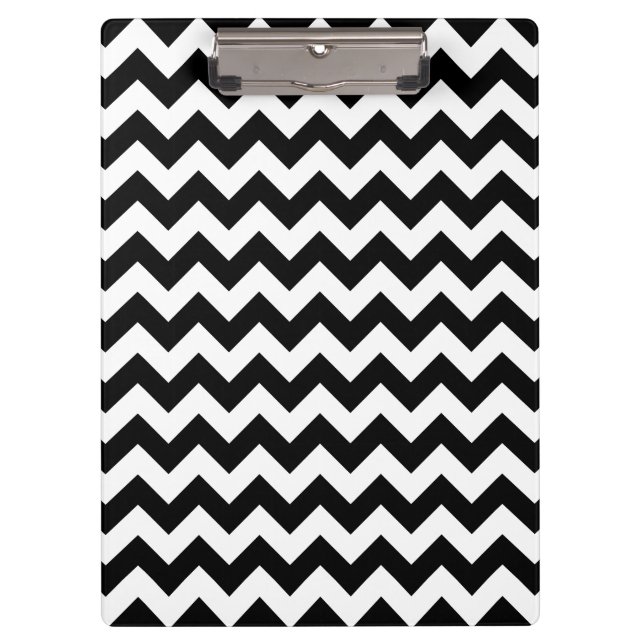 Schwarz-Weiß-Zigzag-Muster, Zickzack Muster Klemmbrett (Vorderseite)