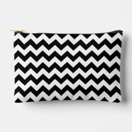 Schwarz-Weiß-Zigzag-Muster, Zickzack Muster Zubehörtasche