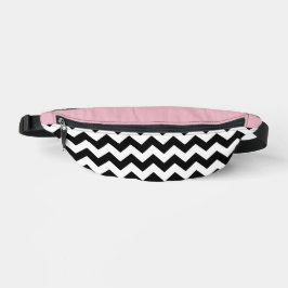 Schwarz-Weiß-Zigzag-Muster, Zickzack, rosa Bauchtasche