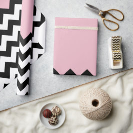Schwarz-Weiß-Zigzag-Muster, Zickzack, rosa Geschenkpapier