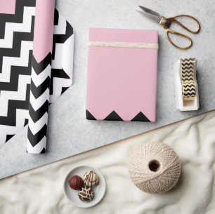 Schwarz-Weiß-Zigzag-Muster, Zickzack, rosa Geschenkpapier