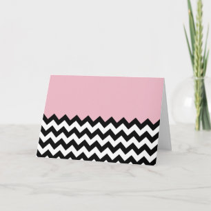 Schwarz-Weiß-Zigzag-Muster, Zickzack, rosa Karte