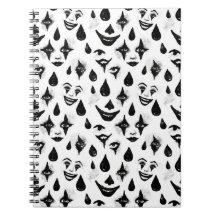 Schwarz-Weiß-Zirkus-Clowns-Gesichter