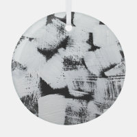 Schwarz-weiße, abstrakt gestrichene Leinwand.