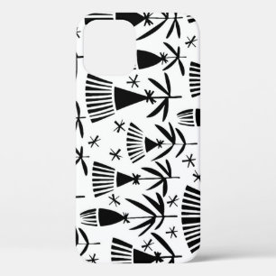 Schwarz-weiße Abstrakte Blume: Elegantes Muster Case-Mate iPhone Hülle