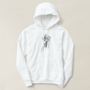 Schwarz-Weiße Abstrakte Stammes-Tätowierkunst Hoodie