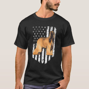 Schwarz-weiße amerikanische Flagge Afghan Hound 4. T-Shirt