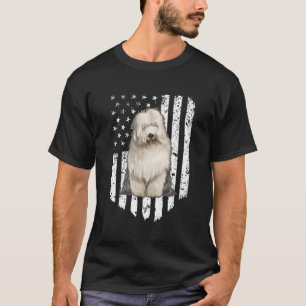 Schwarz-weiße amerikanische Flagge Alte Englische  T-Shirt