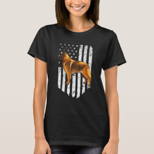 Schwarz Weiße Amerikanische Flagge Belgischer Terv T-Shirt