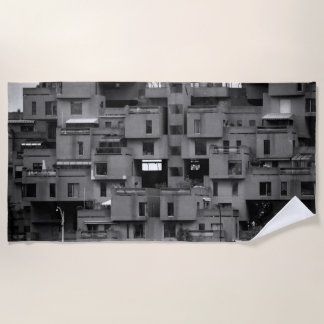 Schwarz-weiße Architektur Strandtuch
