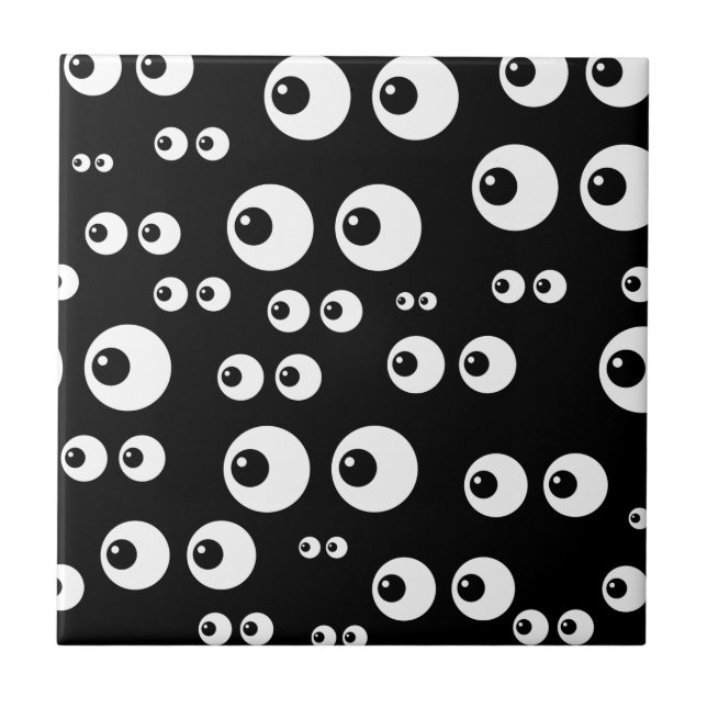 Schwarz-weiße Augen Fliese (Vorderseite)
