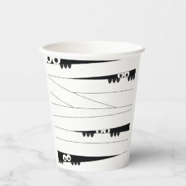 Schwarz-weiße Augen pinkeln Mummy Halloween Pappbecher