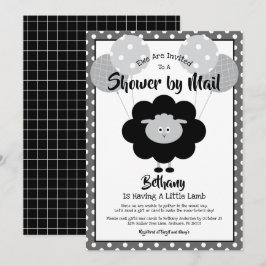 Schwarz-weiße Babydusche von Mail Lamb Chic Modern Einladung