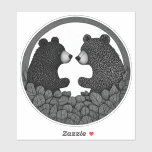 Schwarz-weiße Bären Aufkleber