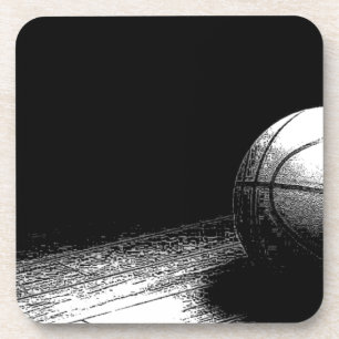 Schwarz-weiße Basketball-Kunst Getränkeuntersetzer