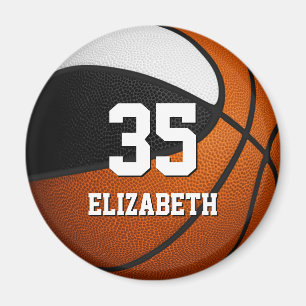 Schwarz-weiße Basketballmannschaft Magnet