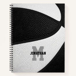 Schwarz-weiße Basketballmannschaftsfarben personal Notizbuch