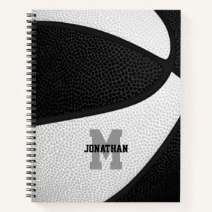 Schwarz-weiße Basketballmannschaftsfarben personal Notizbuch