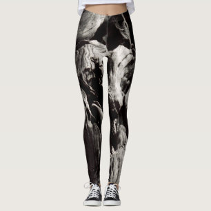 Schwarz-weiße Baumrinde Leggings