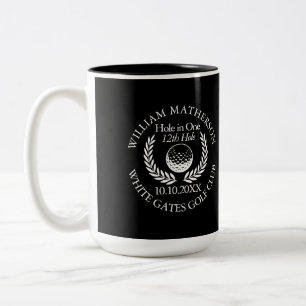 Schwarz-weiße benutzerdefinierte Hole-in-One-Golfb Zweifarbige Tasse