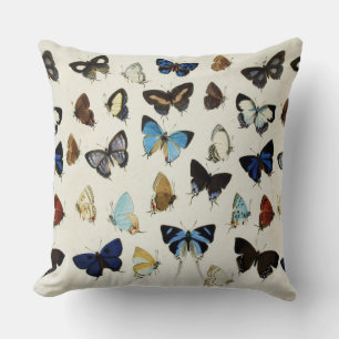 SCHWARZ-WEISSE BLAUE BUTTERFLIES Schönheit Natur L Kissen