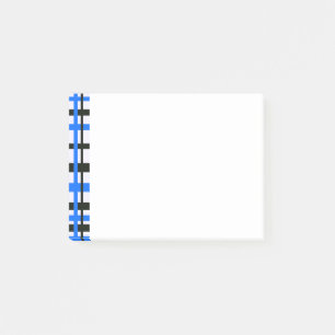 Schwarz-weiße blaue Streifen Post-it Klebezettel