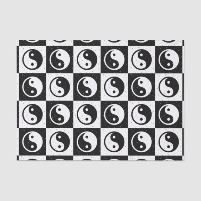 Schwarz-weiße Blockdruckaufzeichnung Yin-Yang Seidenpapier (Vorderseite)
