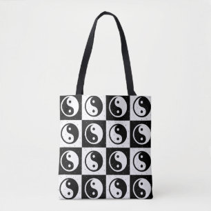 Schwarz-weiße Blockdruckaufzeichnung Yin-Yang Tasche