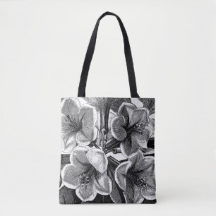 Schwarz-Weiße Blumen Tasche