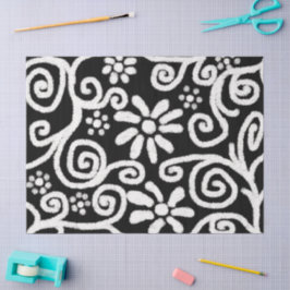 Schwarz-weiße Blumenblätter Blume Entdeckungsreise Seidenpapier