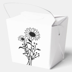 Schwarz-weiße Blumenfeier Geschenkschachtel