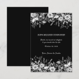 Schwarz-weiße Blumenzellenverkleidung Dankeskarte