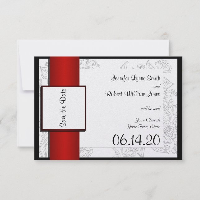 Schwarz-weiße Bohemische Hochzeit speichern Sie da Save The Date (Vorderseite)