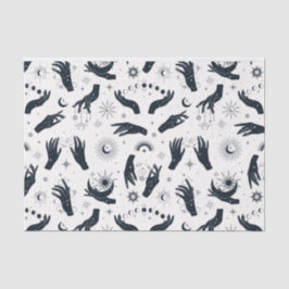 Schwarz-weiße Boho Moon-Hand Seidenpapier