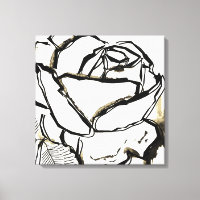 Schwarz-weiße braune Rose Feine Kunst Moderne Mini