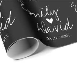 Schwarz-weiße Brautpaare Geschenkpapier