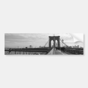 Schwarz-weiße Brooklyn-Brücke - NY New York nr 1 Autoaufkleber