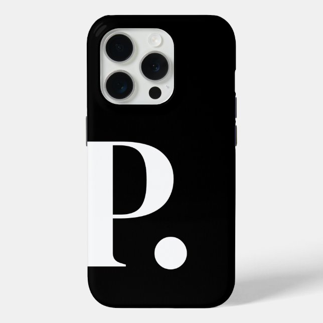 Schwarz-weiße Buchstabenfarbe Minimalistisch Case-Mate iPhone Hülle (Rückseite)