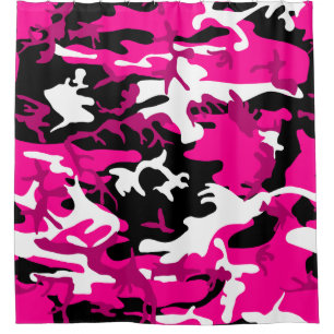 Schwarz-weiße Camouflage Duschvorhang