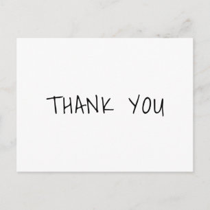Schwarz Weiße Casual Handschrift Business Danke Postkarte