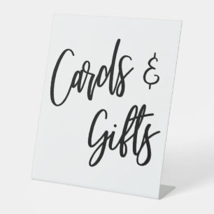 Schwarz-Weiße Casual-Handschriftkarten & Geschenke Sockelschild