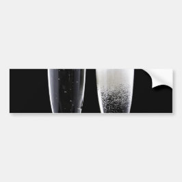 Schwarz-weiße Champagner Flaschenbrille Festlich Autoaufkleber