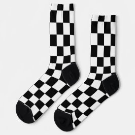 Schwarz-weiße Checkbox Socken