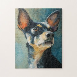 Schwarz-weiße Chihuahua-Wasserfarben-Porträt