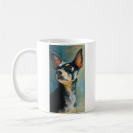Schwarz-weiße Chihuahua-Wasserfarben-Porträt Kaffeetasse
