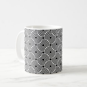 Schwarz-weiße Circle Disks Op-Art-Muster Kaffeetasse
