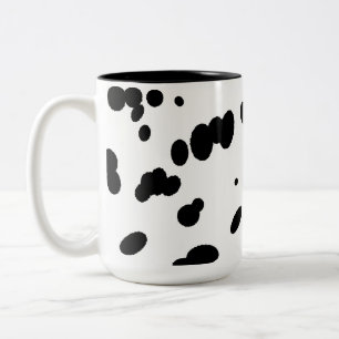 Schwarz-weiße Dalmatinerflecken Hundehaar  Zweifarbige Tasse